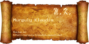 Murguly Klaudia névjegykártya